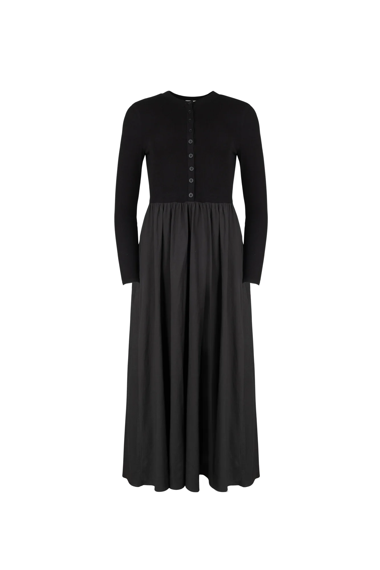 Point Mixed Poplin Dress
