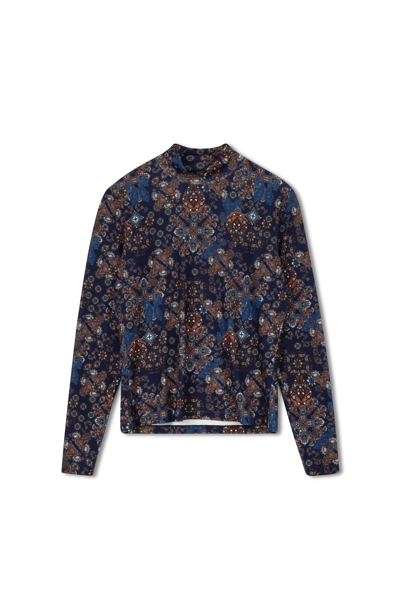 Point Printed Mock Neck Top - Image 3