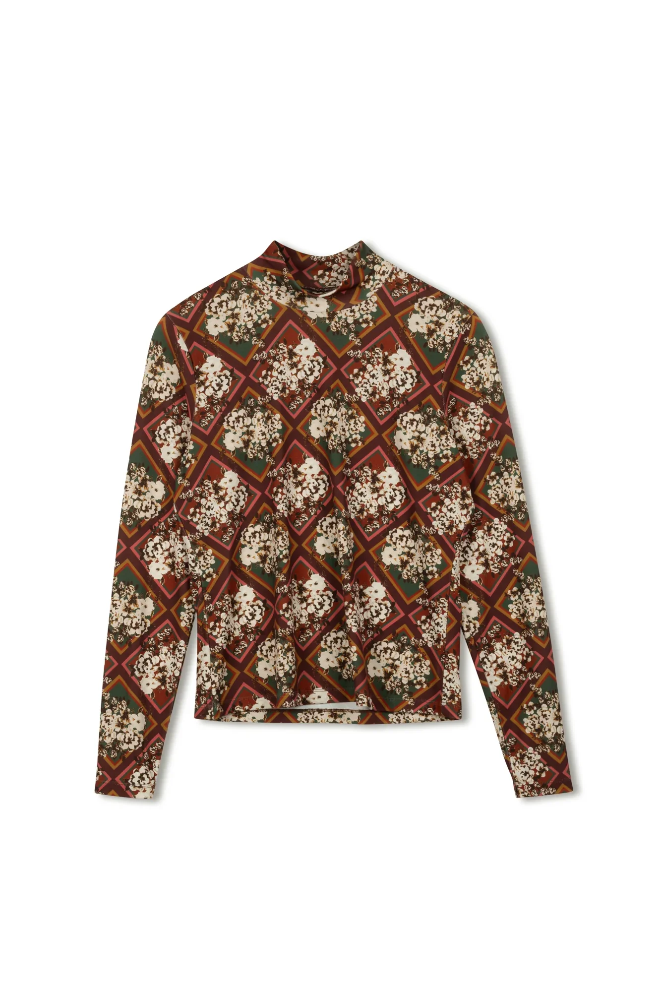 Point Printed Mock Neck Top - Image 5