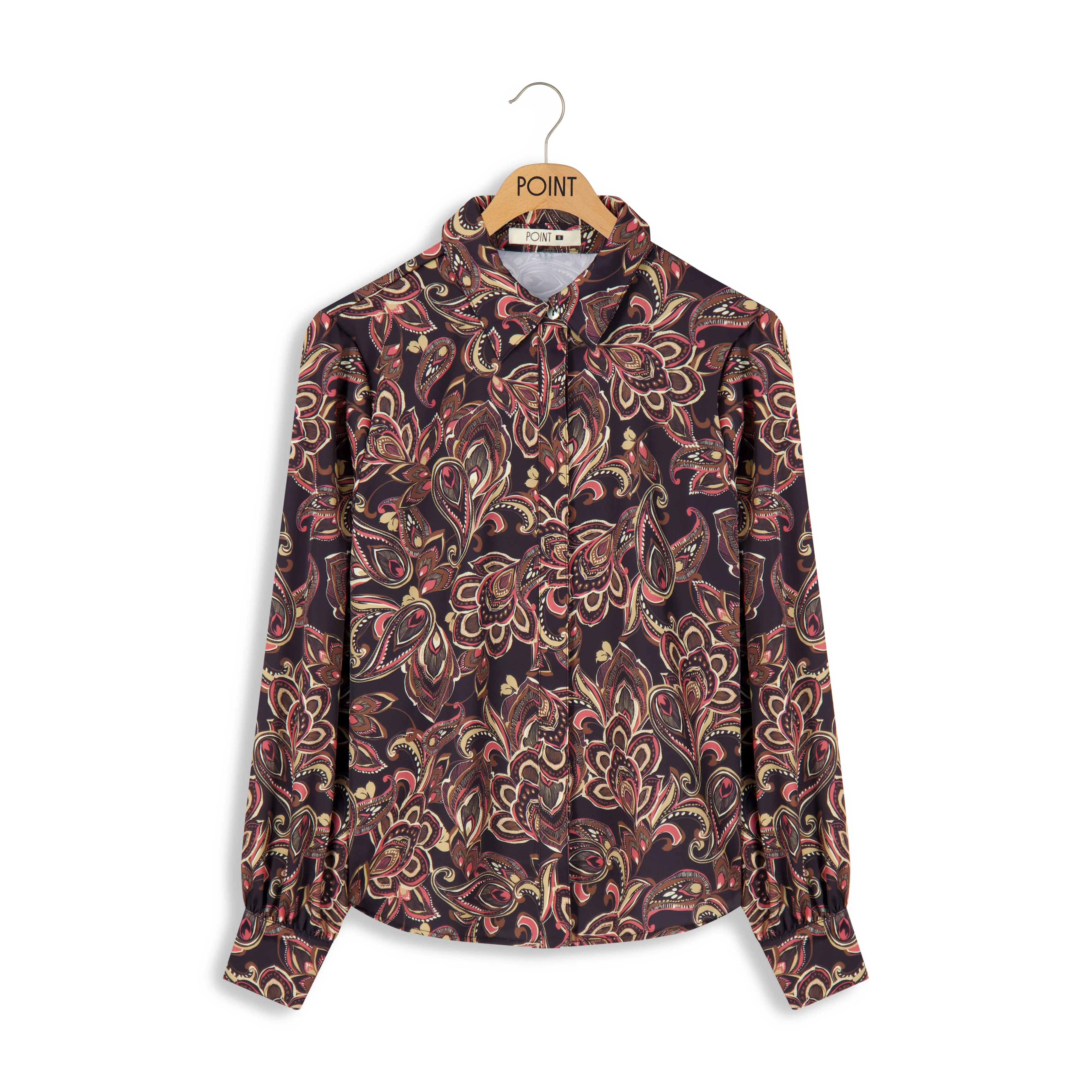 Point Printed Satin Blouse - Image 3
