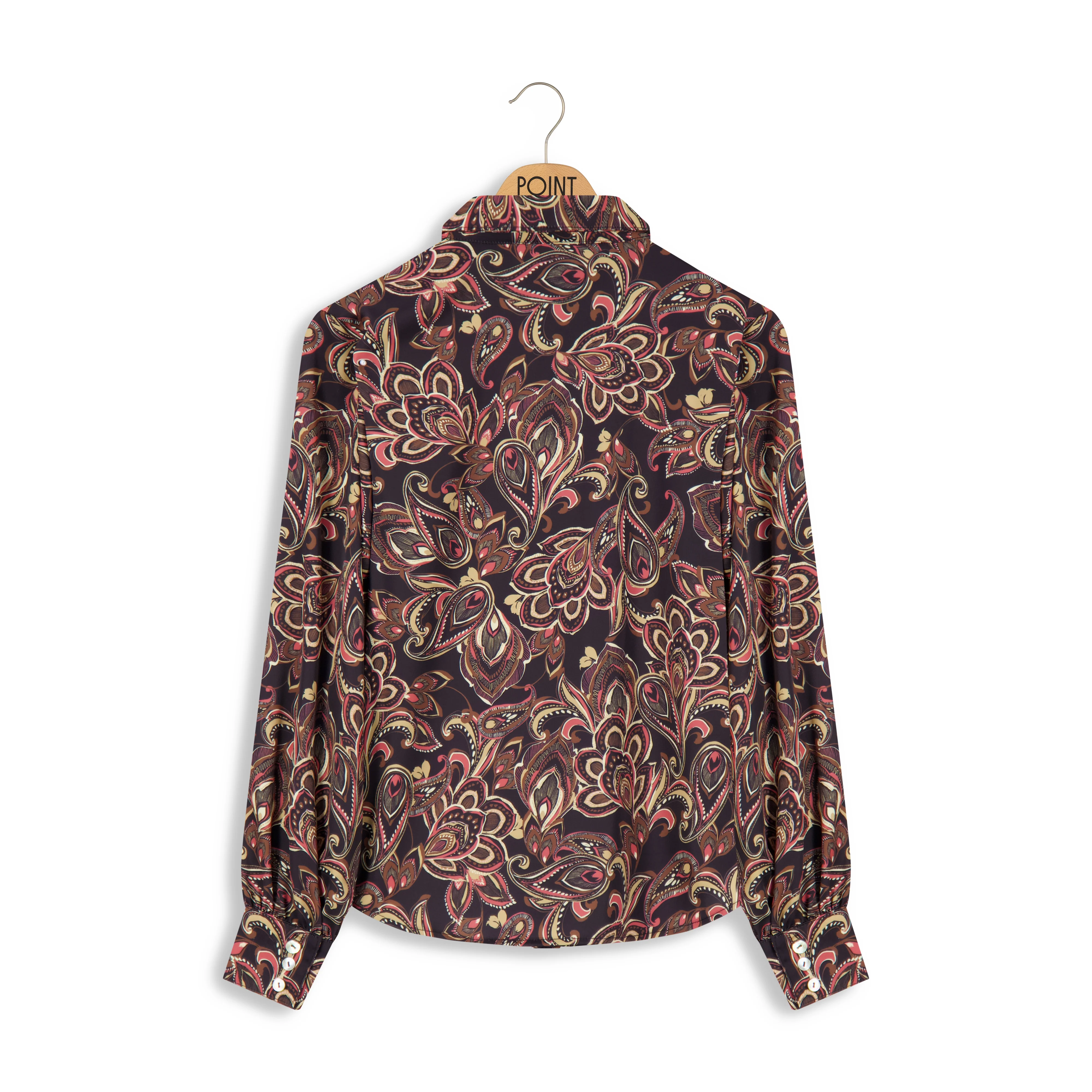 Point Printed Satin Blouse - Image 4