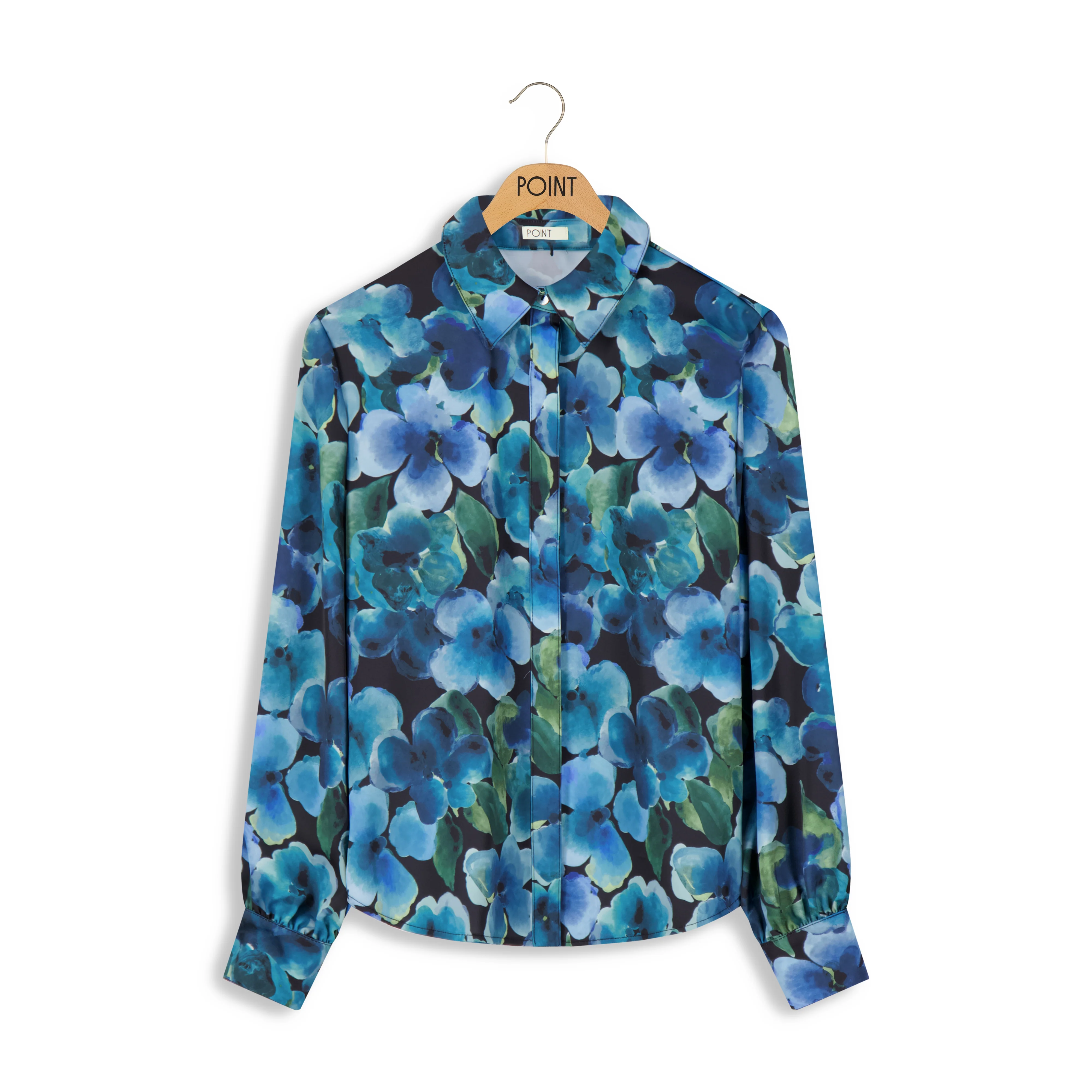 Point Printed Satin Blouse - Image 5