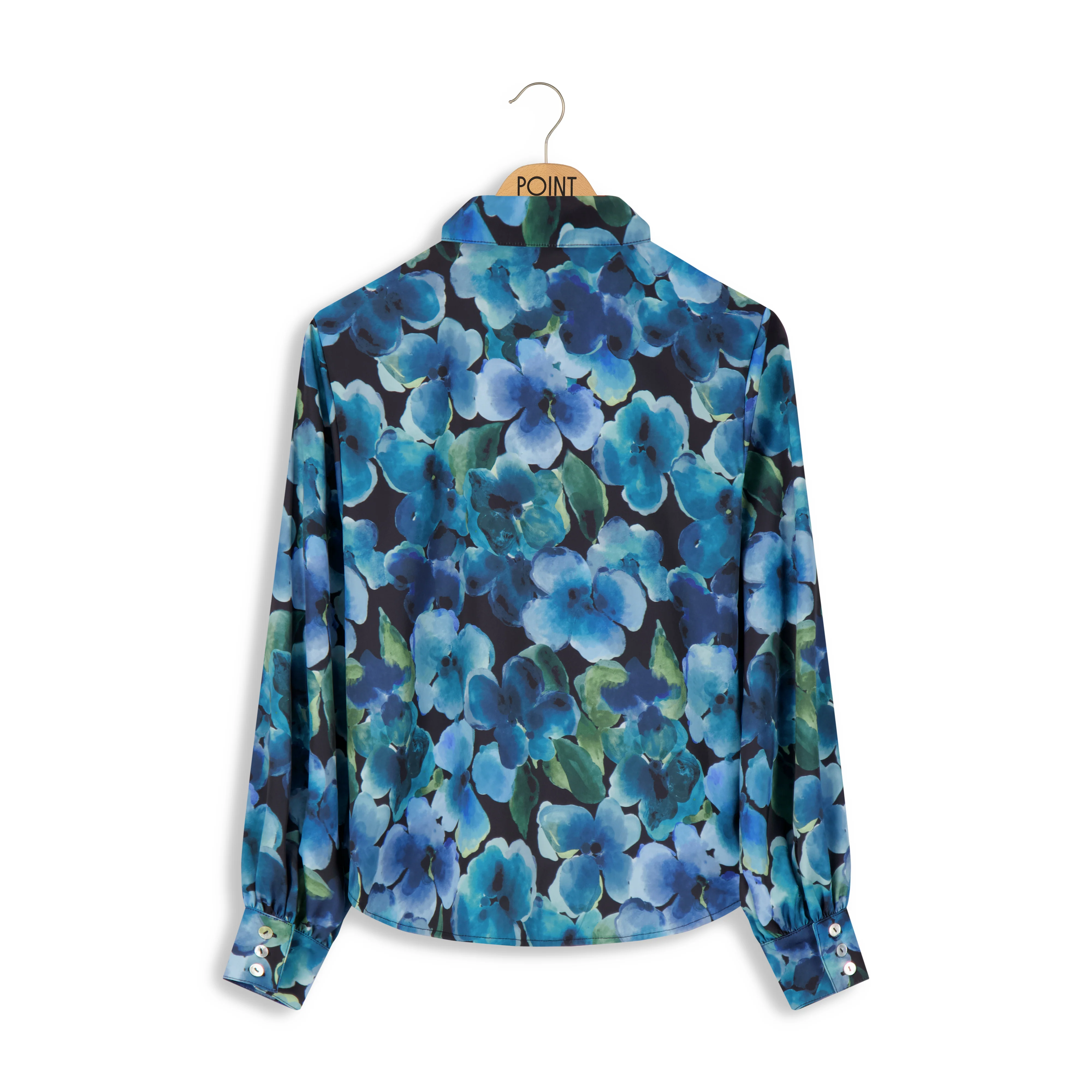 Point Printed Satin Blouse - Image 6