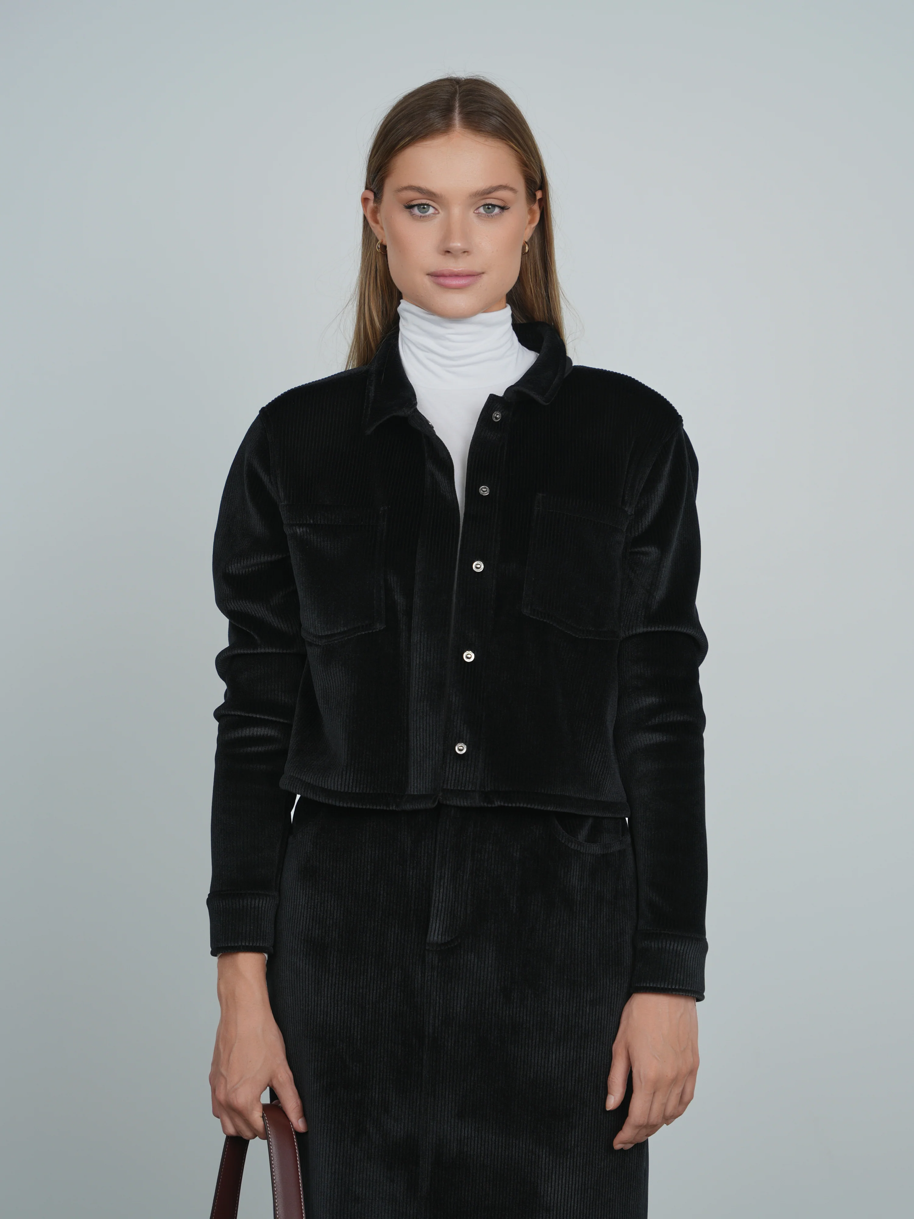 Point Ribbed Velour Jacket - Image 2