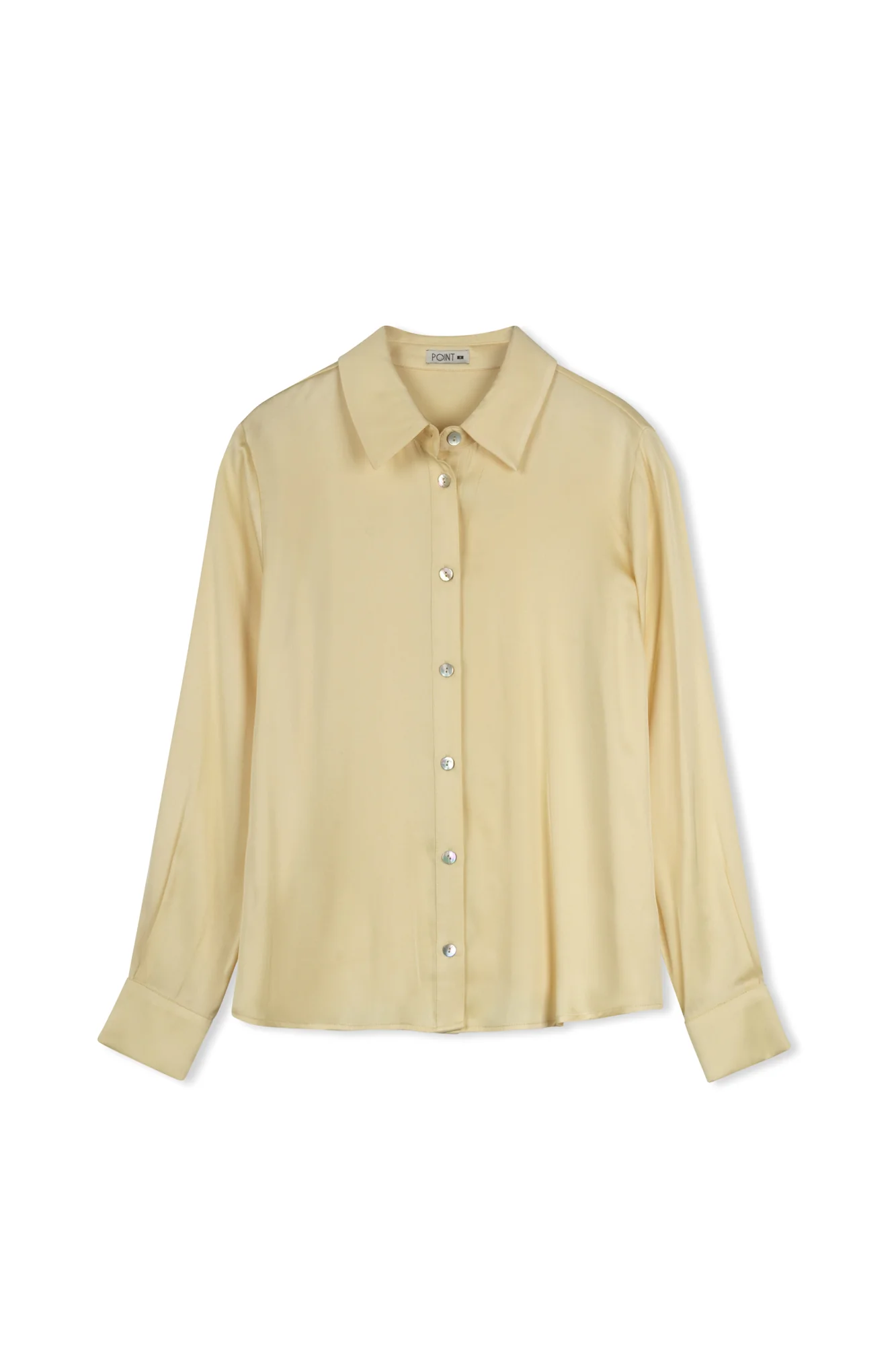 Point Satin Button Up Shirt