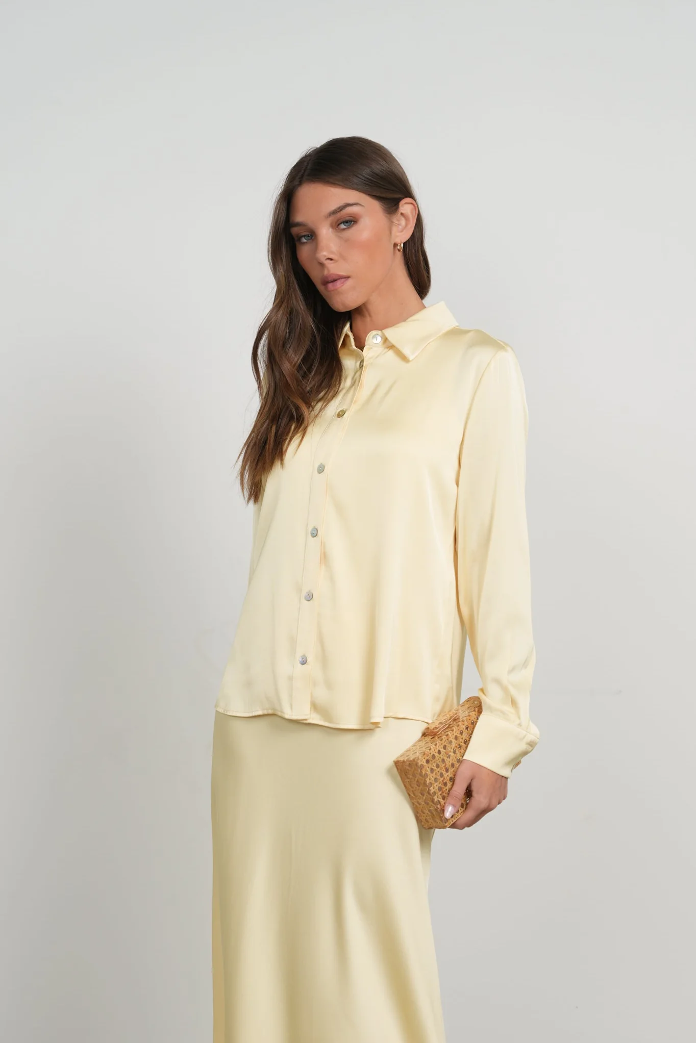 Point Satin Button Up Shirt - Image 2