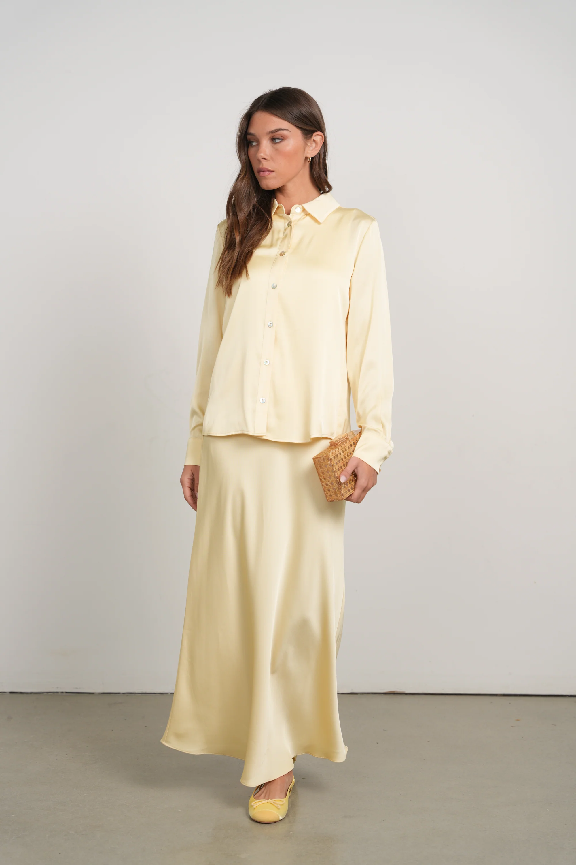 Point Satin Button Up Shirt - Image 3