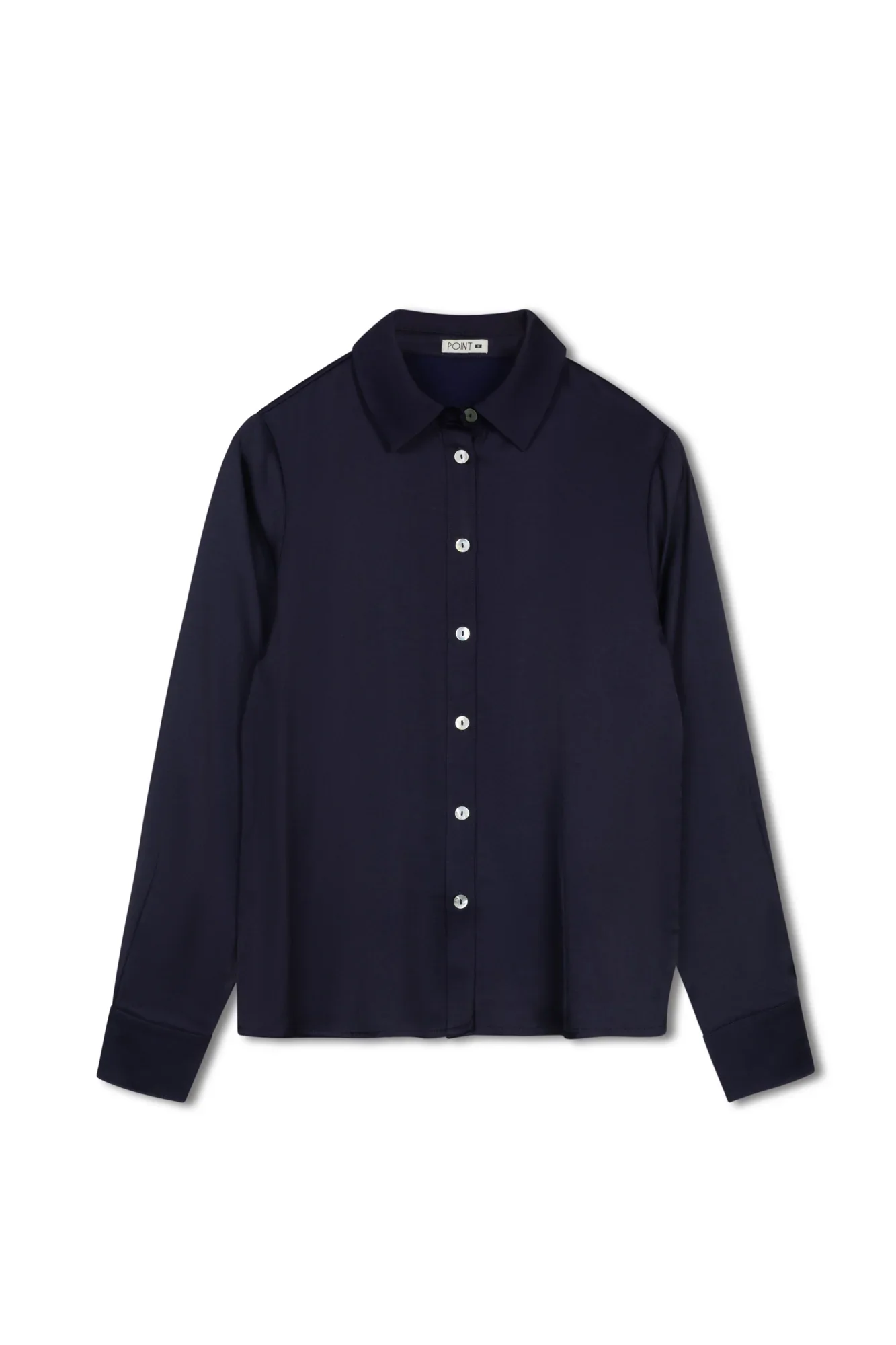 Point Satin Button Up Shirt - Image 4