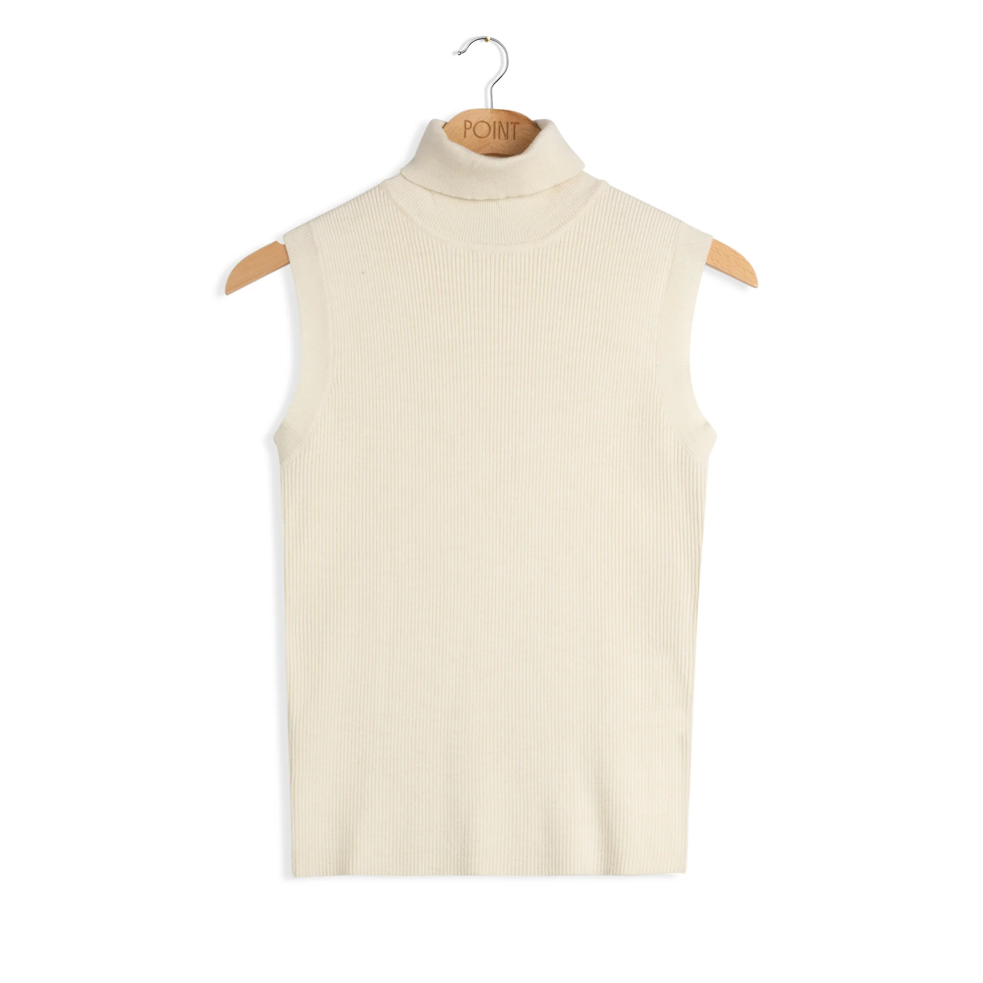 Point Sleeveless Ribbed Turtleneck - Image 5