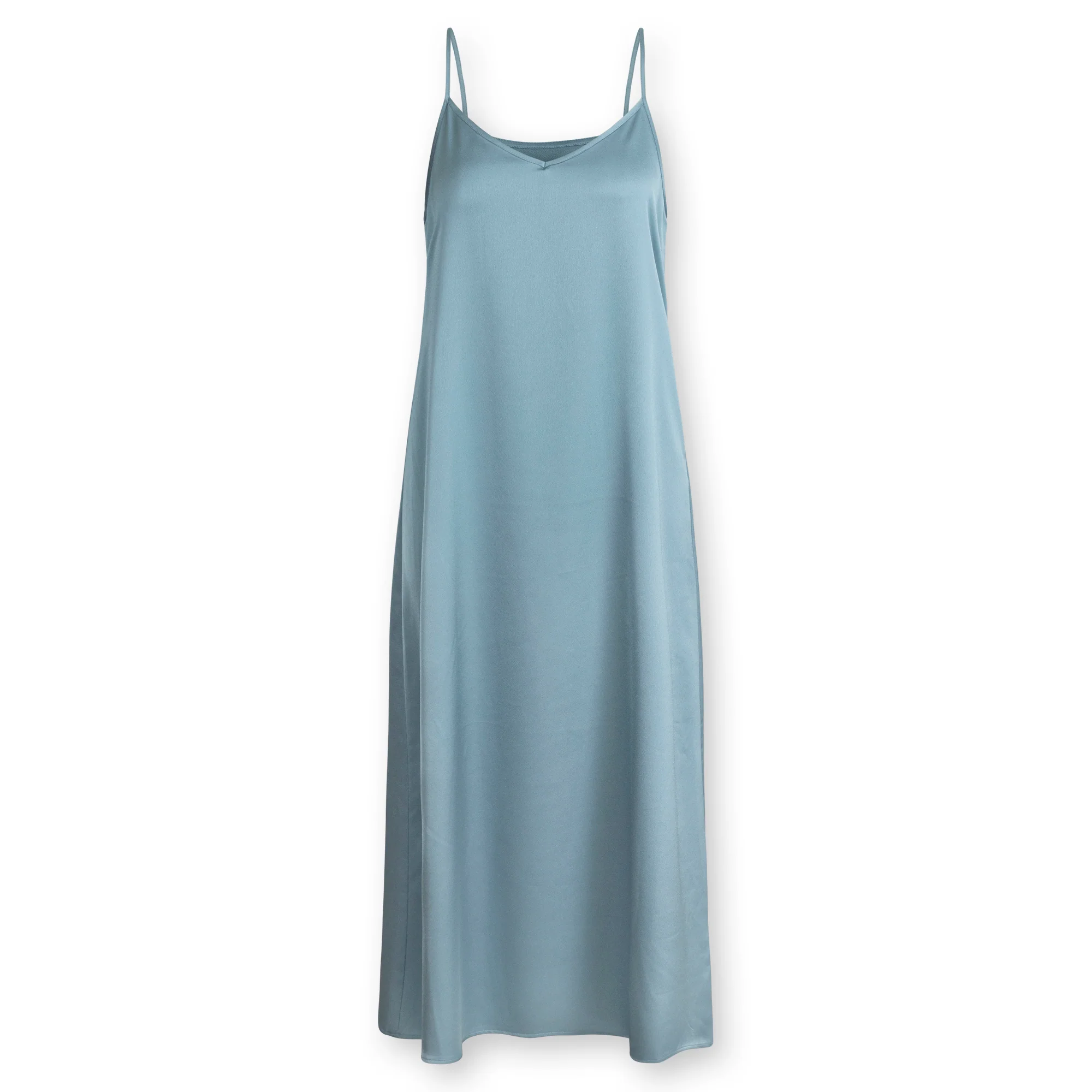 Point Solid Satin Aline Slip Dress - Image 2
