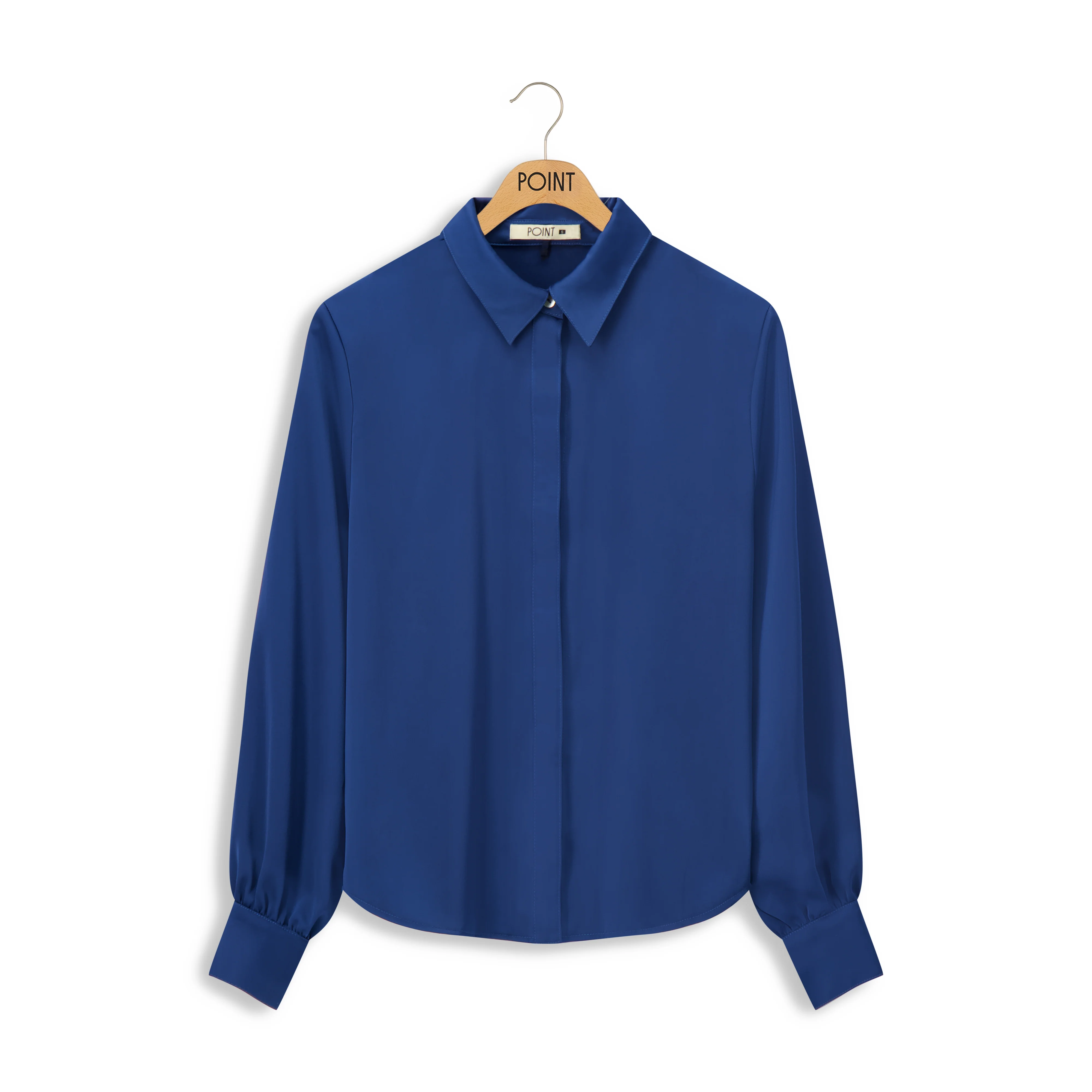 Point Solid Satin Blouse - Image 3
