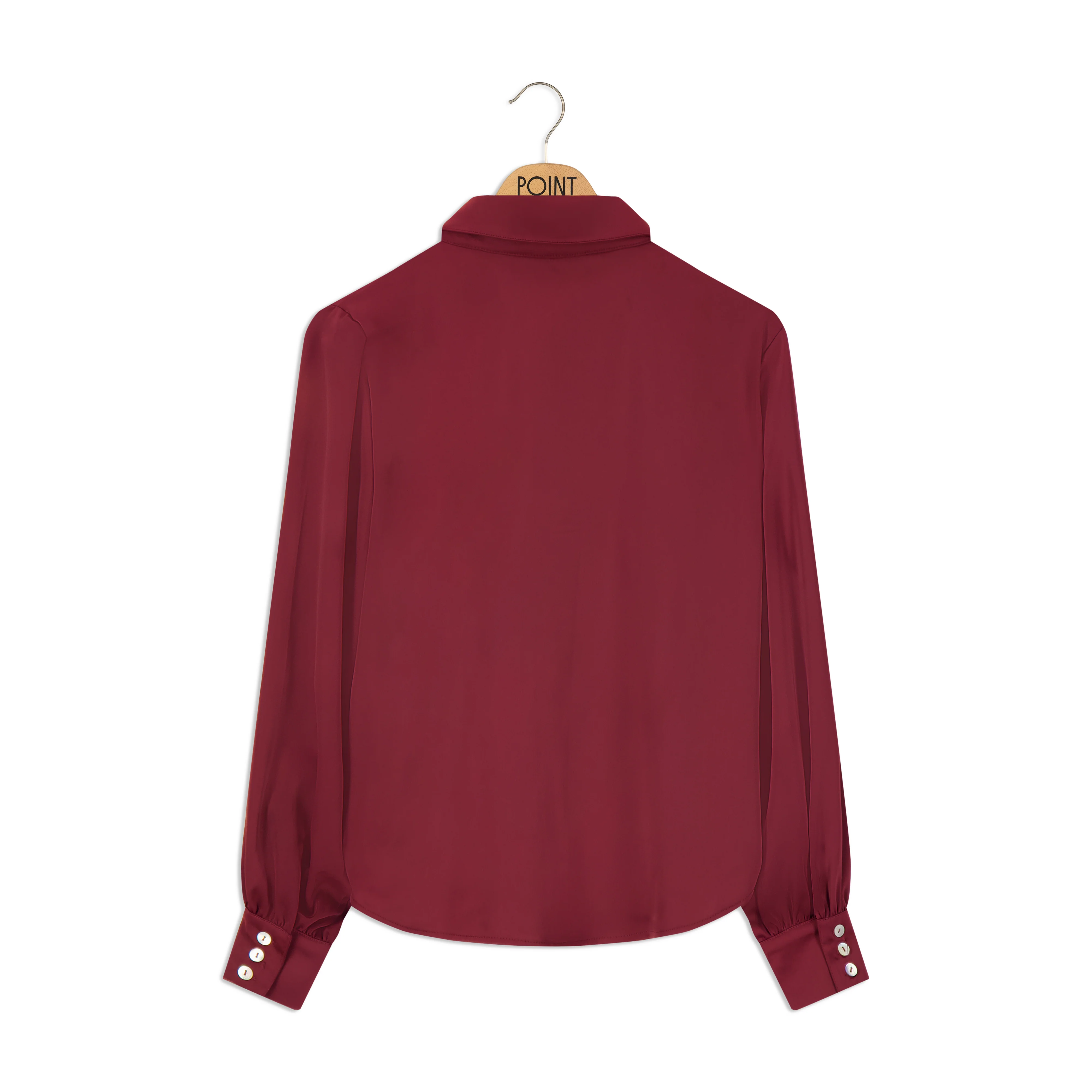 Point Solid Satin Blouse - Image 6