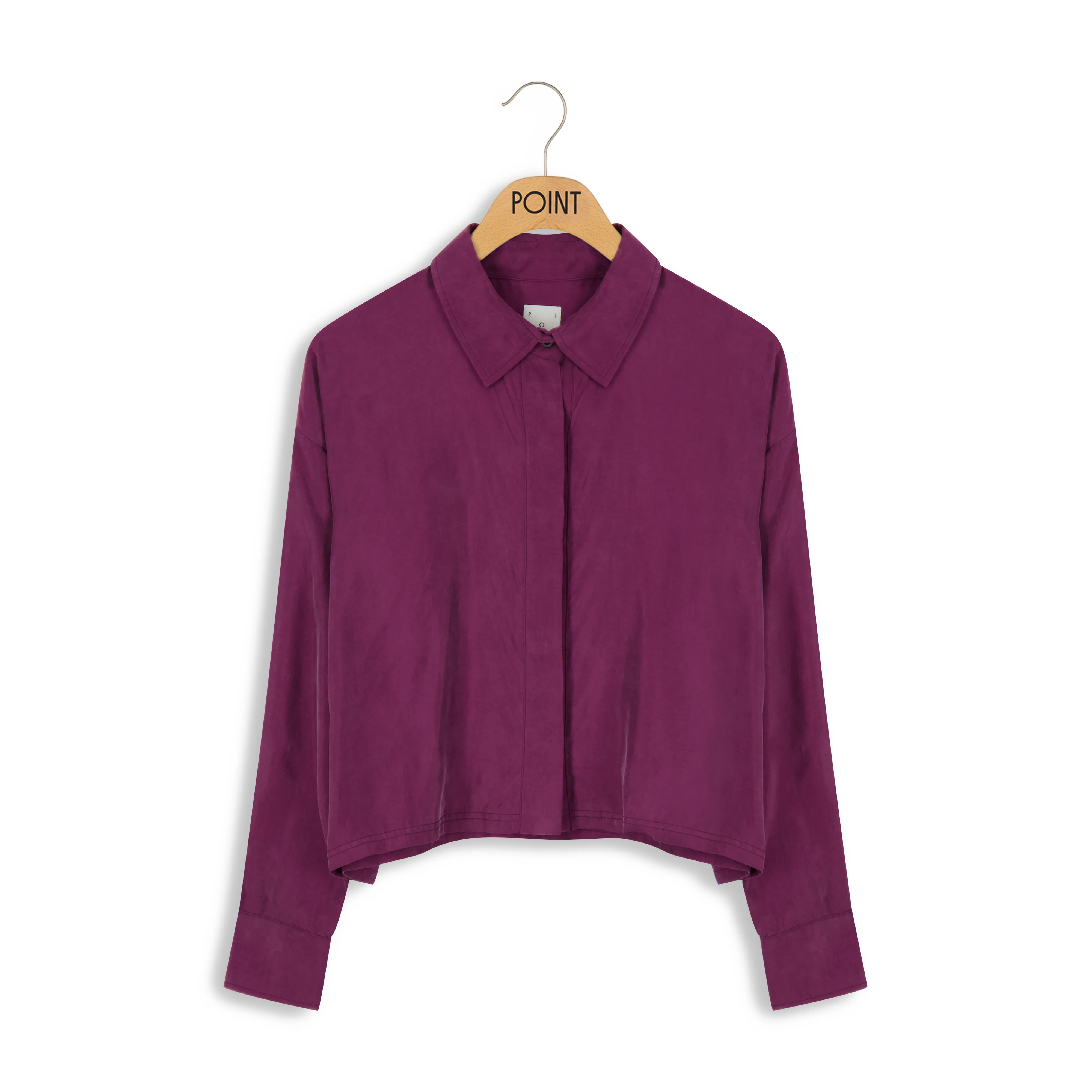 Point Sueded Cropped Button Up - Image 3