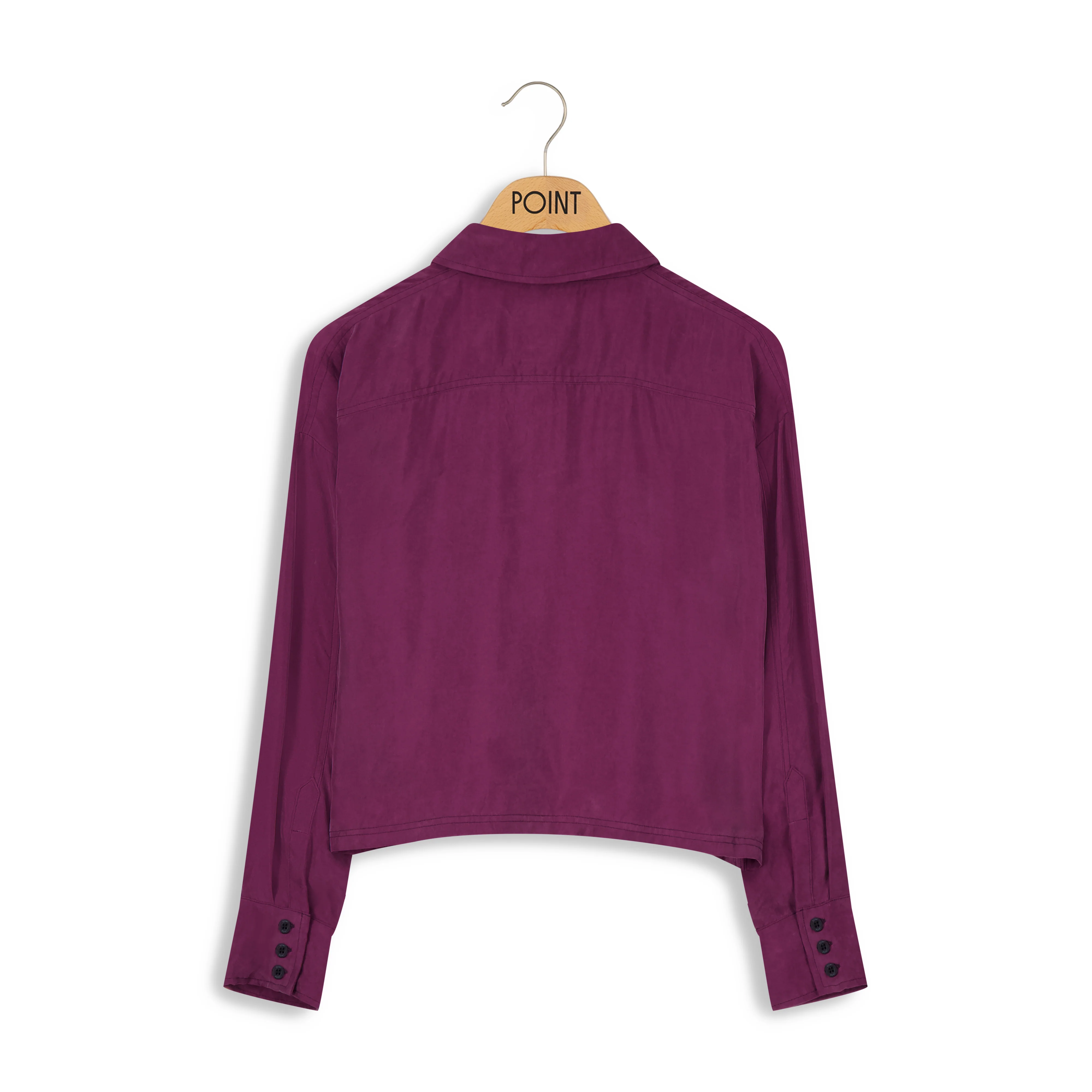 Point Sueded Cropped Button Up - Image 4