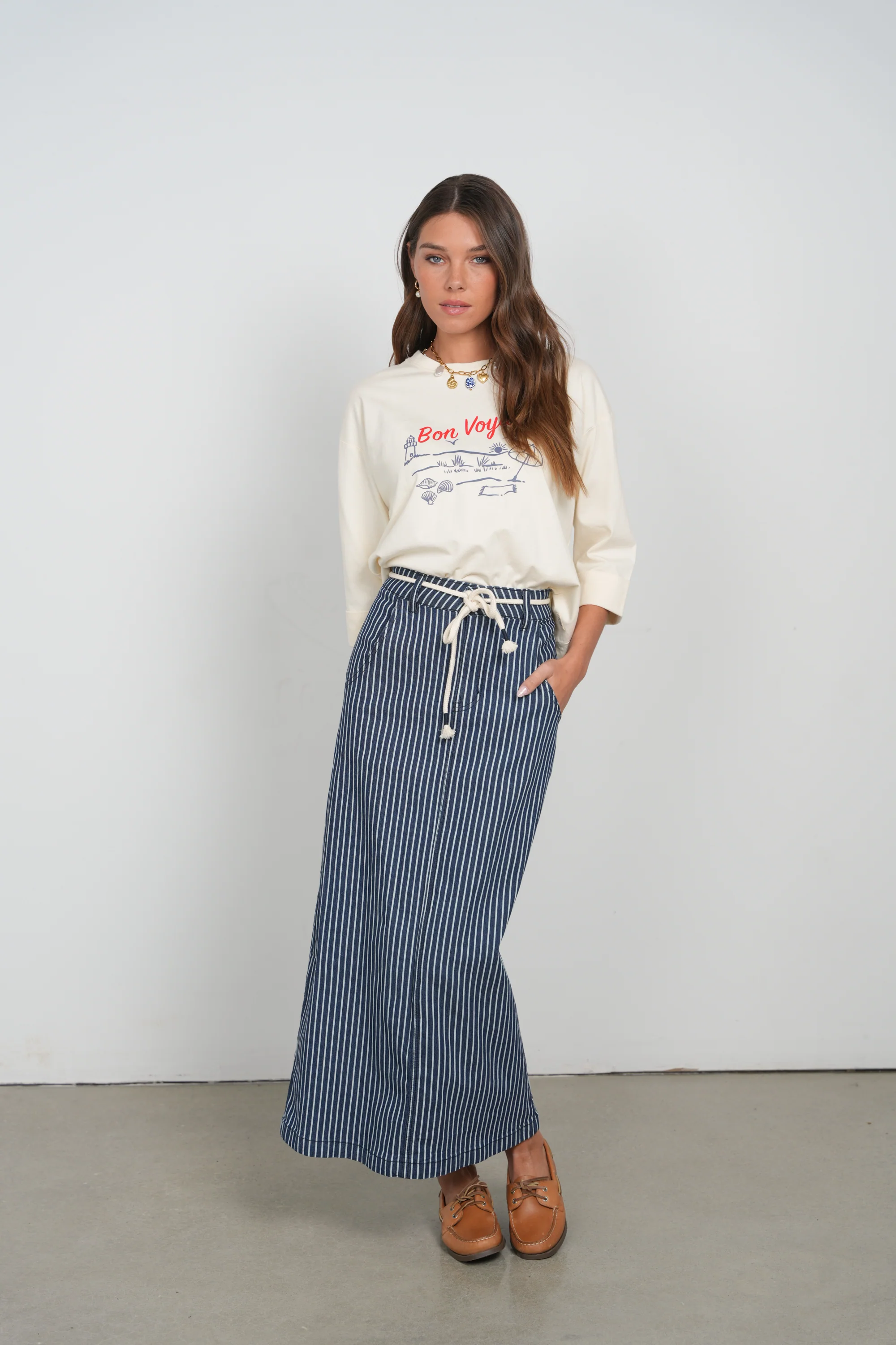 Point X HD Striped Maxi Skirt - Image 3