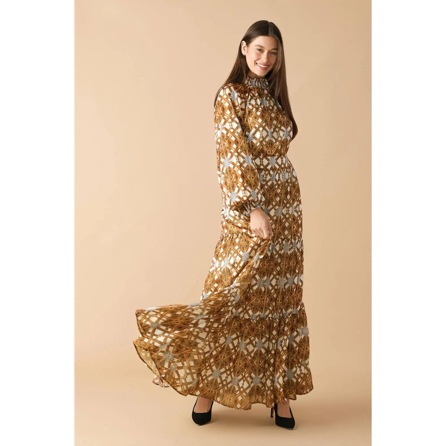 Printed Woven Maxi Dress - Image 3