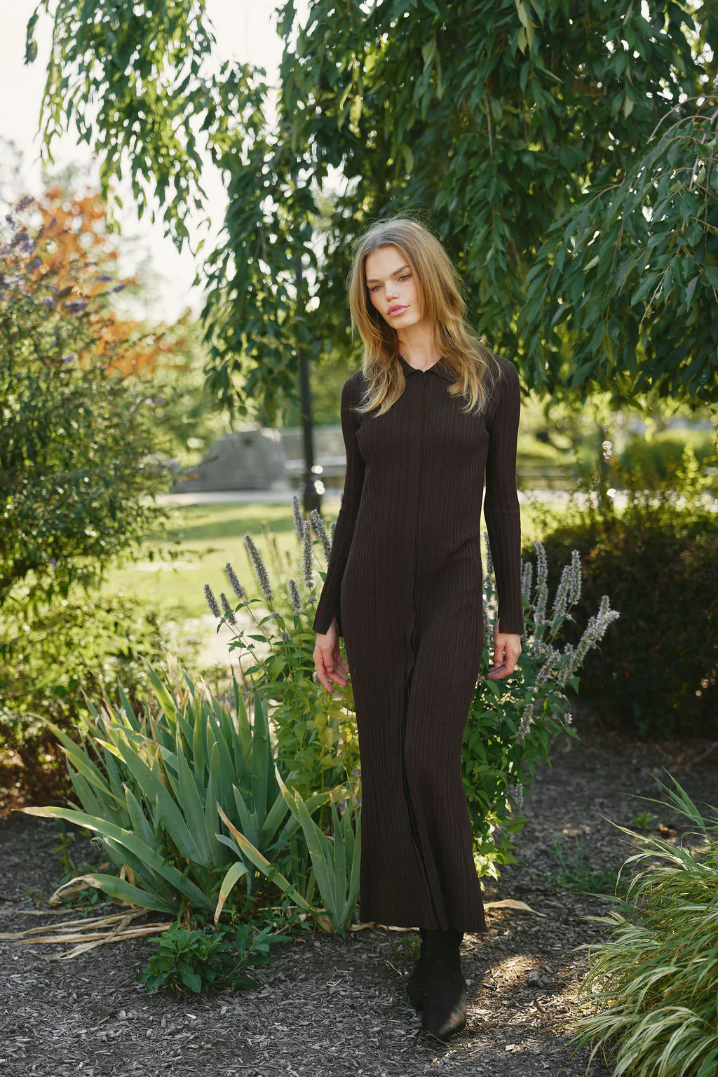 Rib Knit Shirtdress - Image 2