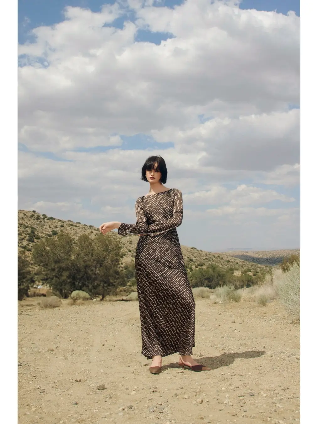 Smoke and Sand Boat Neck Maxi Dress - Image 3