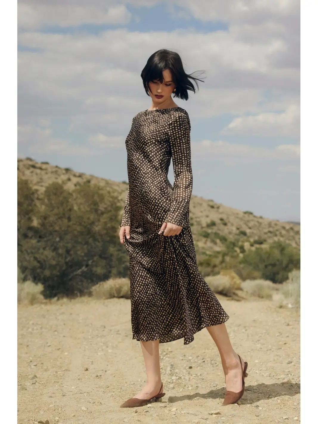 Smoke and Sand Boat Neck Maxi Dress - Image 4