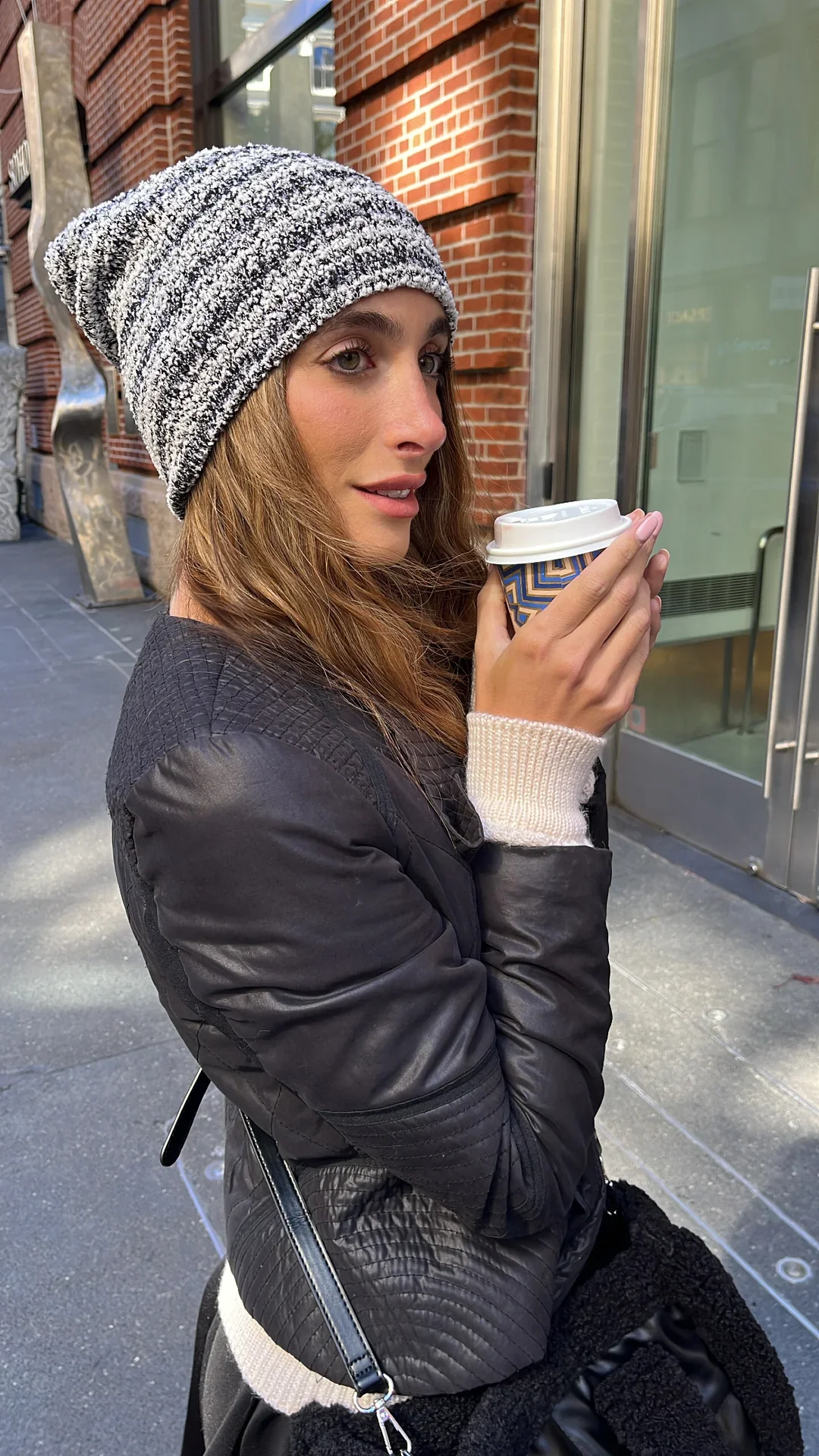 Tal Fuzzy Striped Beanie