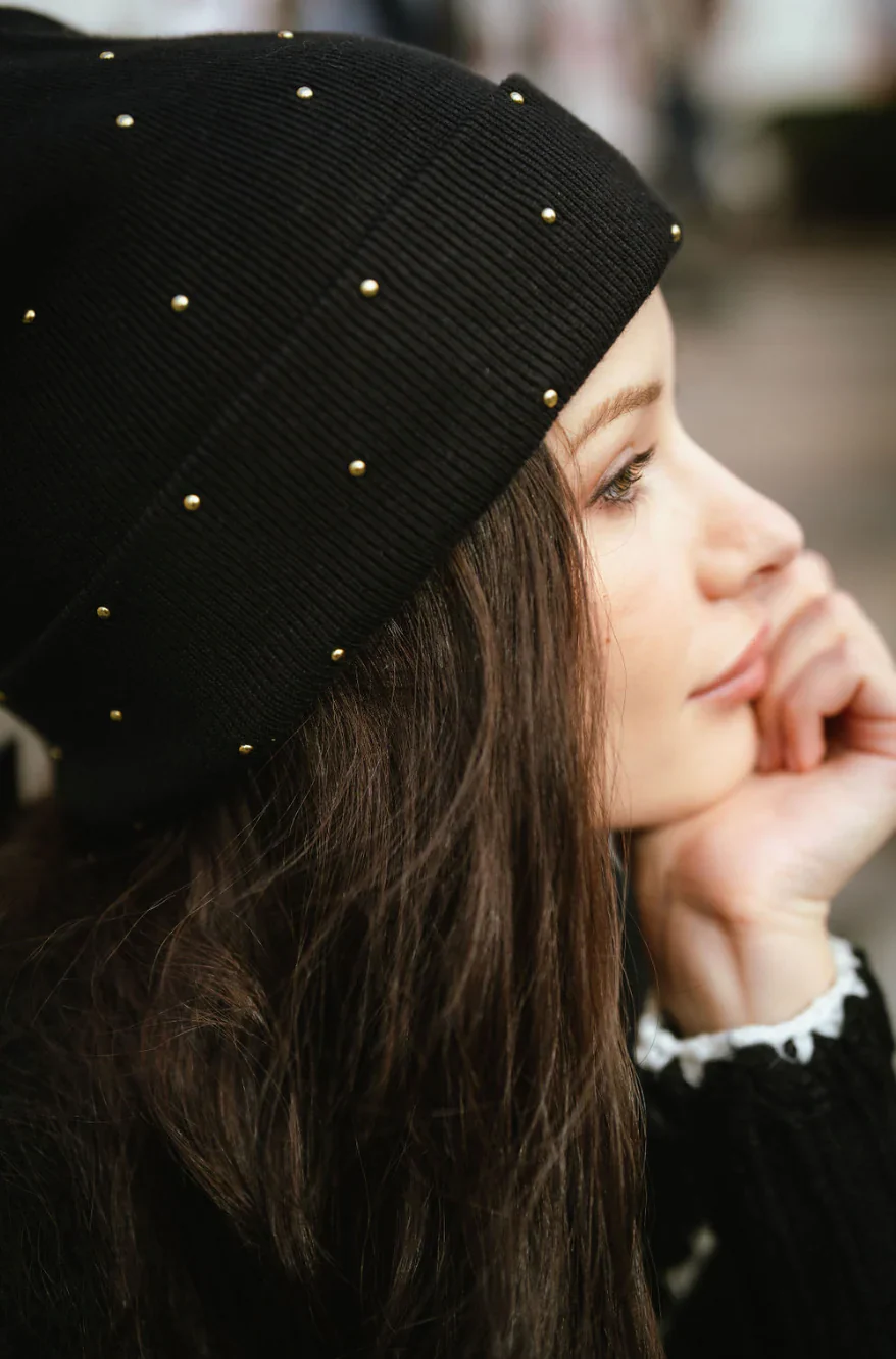 Tal Luxury Studded Beanie - Image 4