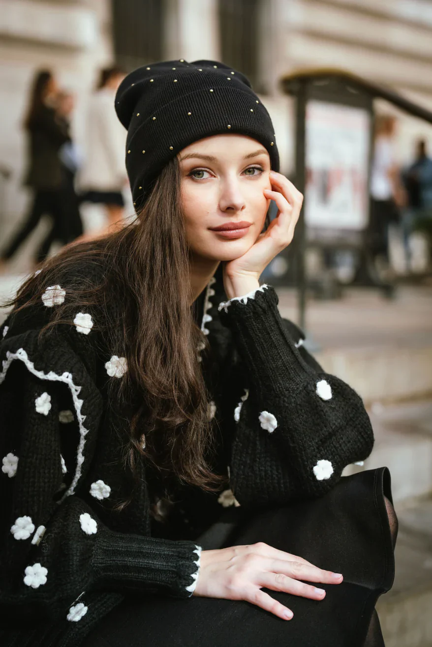 Tal Luxury Studded Beanie - Image 6