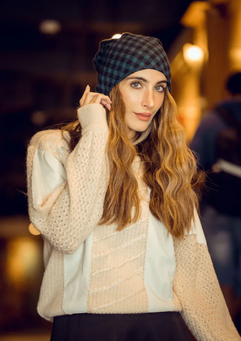 Tal Plaid Beanie - Image 6
