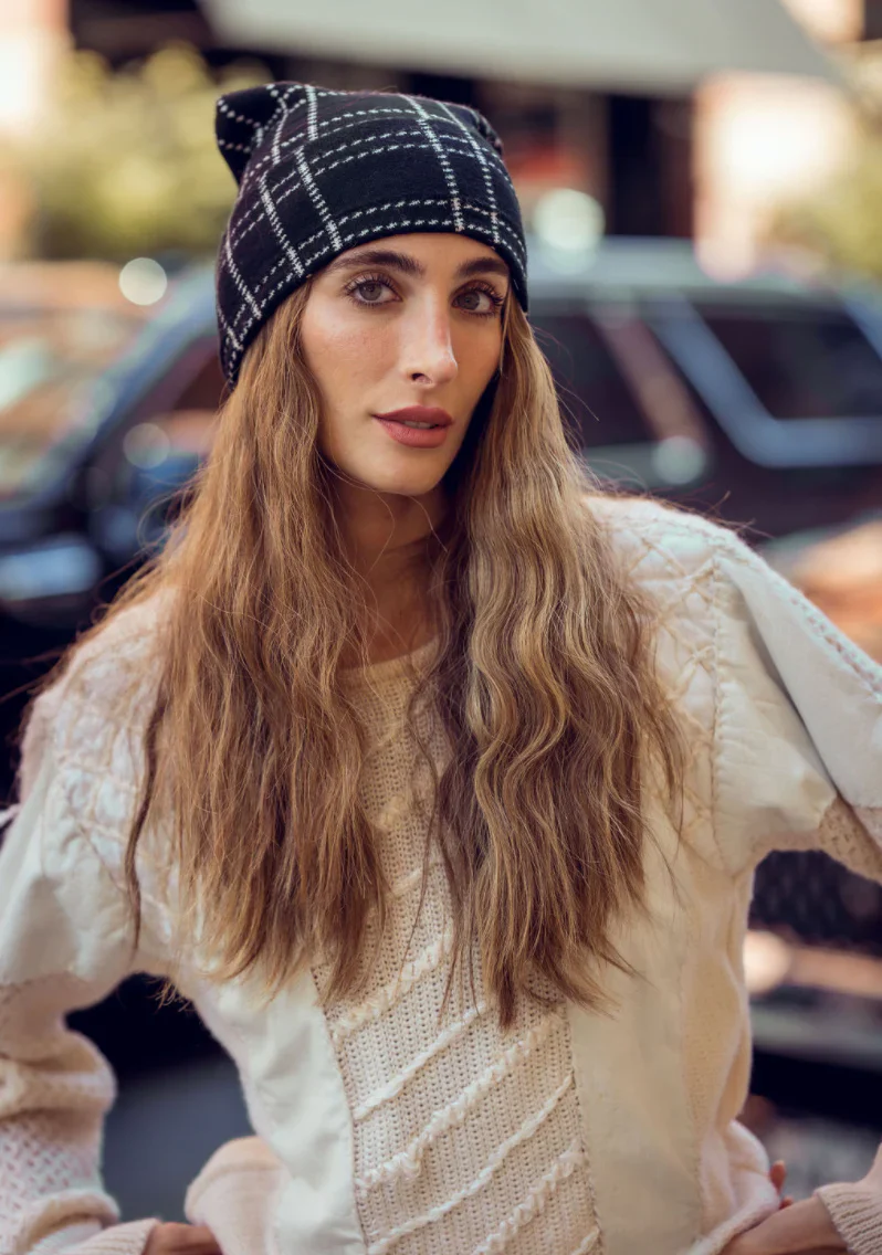Tal Spotted Print Cuff Beanie - Image 3