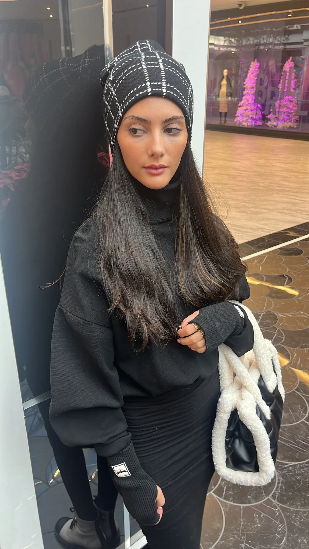 Tal Spotted Print Cuff Beanie - Image 4
