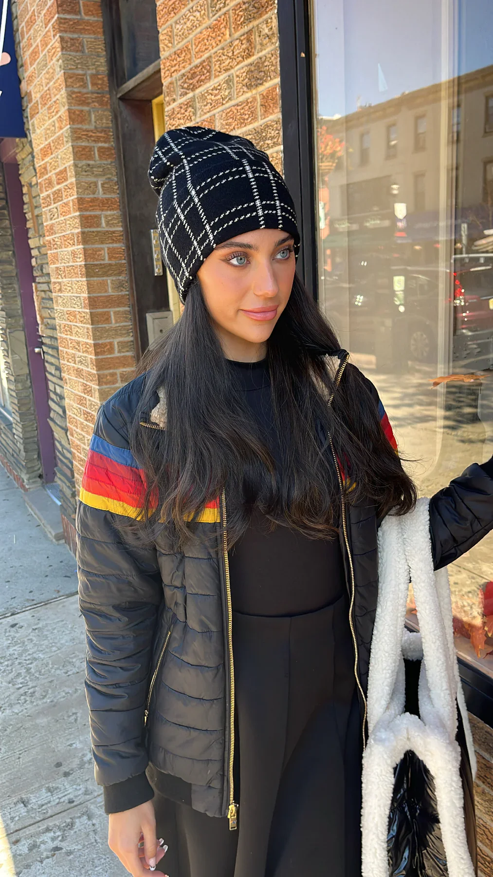 Tal Spotted Print Cuff Beanie - Image 6