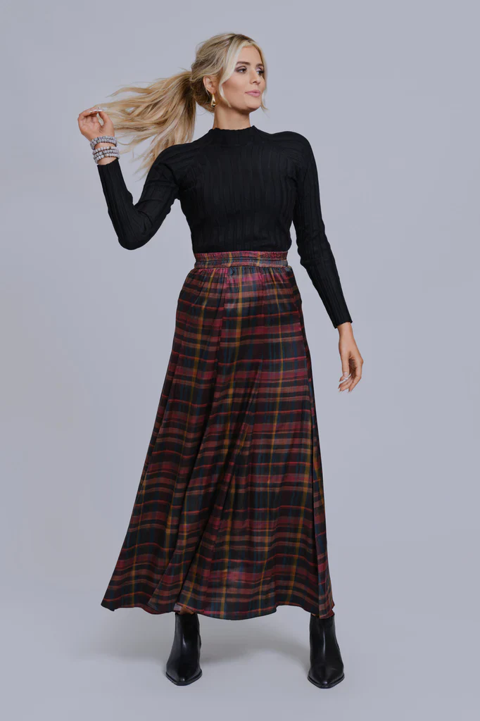 Third Printed Panel Maxi Skirt Plaid - Image 3