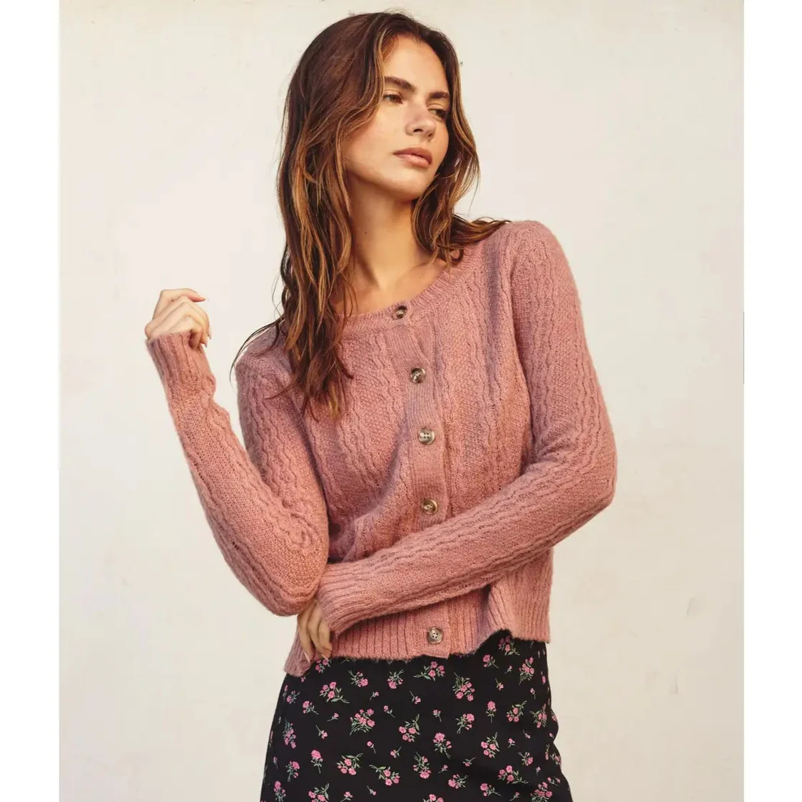 Wave Knit Button Cardigan - Image 3