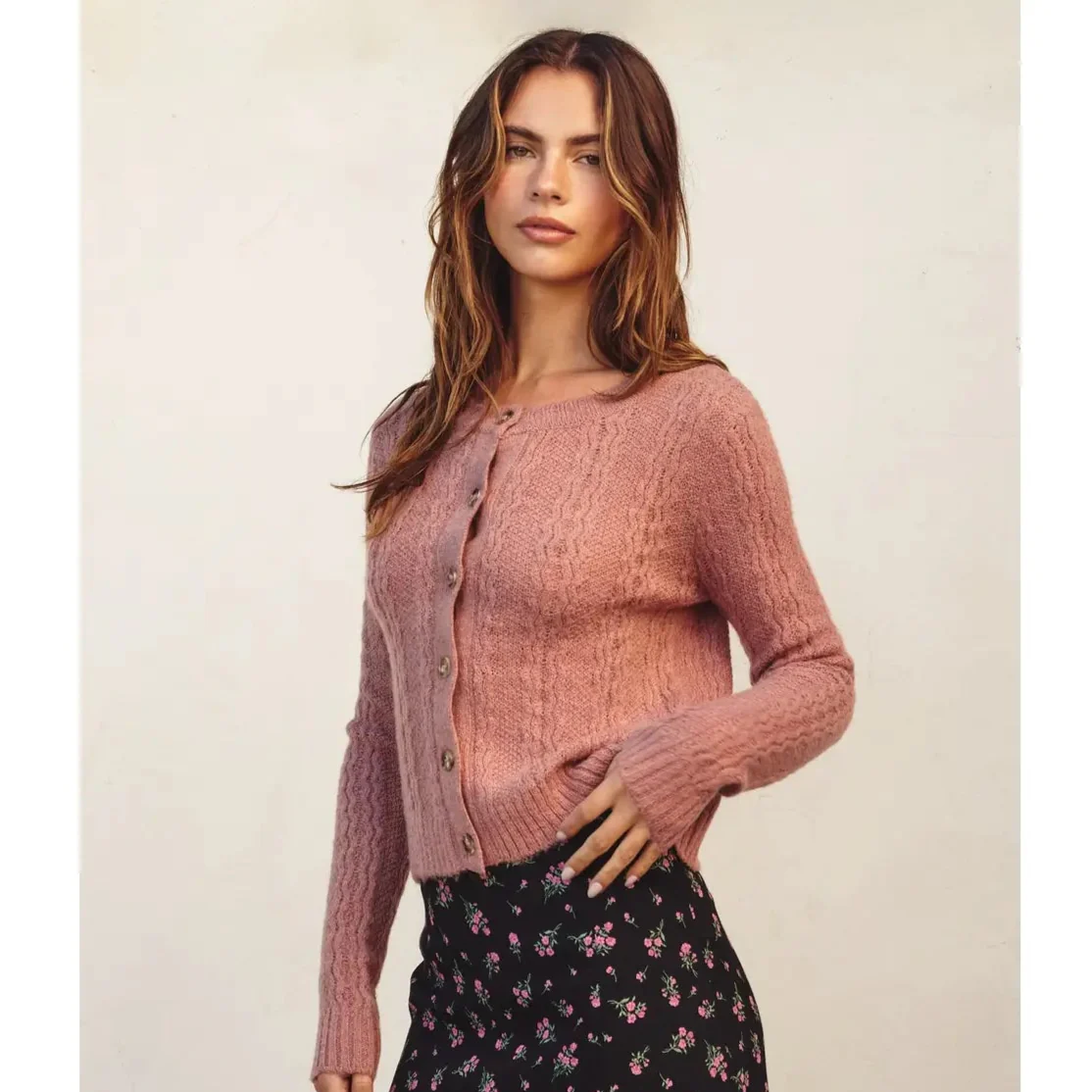 Wave Knit Button Cardigan - Image 4